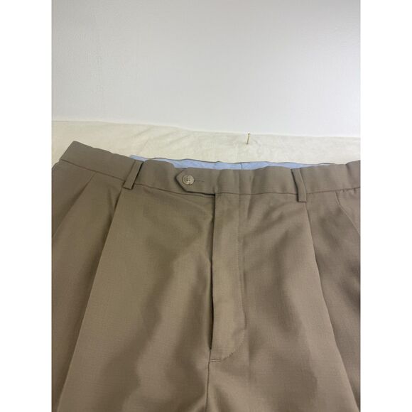 Roundtree & Yorke Pants Mens 38x30 Wool Blend Pleated Dress Trousers Classic Fit - Picture 6 of 9